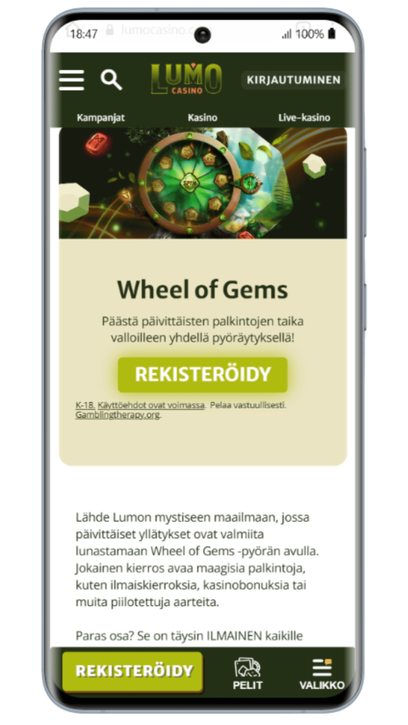 Lumo Casinon bonuspyörä